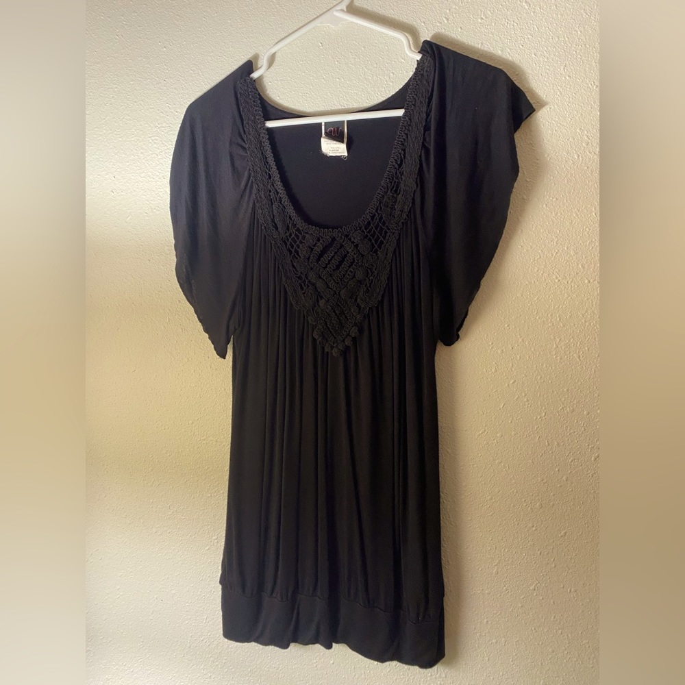 Black boho tunic. Size XL.